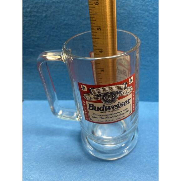 Vintage Budweiser Anheuser Busch Beer Mug Stein Glass 6” Tall - Picture 7 of 7